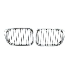 One Pair Plated Chrome Silver Front Grille Grilles for BMW E46 4 Door 98-01