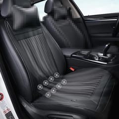 Car 12V Cushion Summer USB Breathable Ice Silk Seat Cover, Eight Fans + Ventilation and Refrigeration (Black)