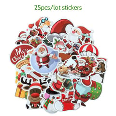 25pcs/lot Merry Christmas 3D Carton Bubble Sticker Santa