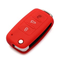2 PCS Silicone Car Key Cover Case for Volkswagen Golf (Red)