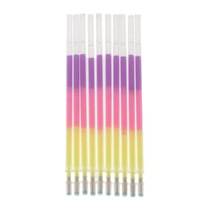 10Pcs Rainbow Color Gel Pen Refill 1.0mm Doodle Gel Ink Highlighter 3 Colors