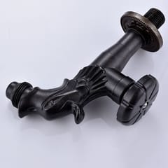 Single Cold Water Dragon Carved Faucet Black Dragon Faucet