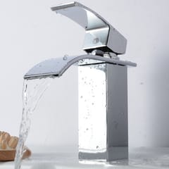 Rectangle Bathroom Faucet Single Handle Waterfall Sink Basin Copper Faucet