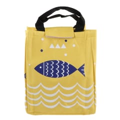 Lunch Bags Canvas Insulated Waterproof Aluminum Foil sticker fish yellow