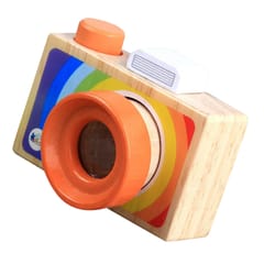 Kids Wooden Camera Toy Portable Kaleidoscope Camera Pretend Play Toy