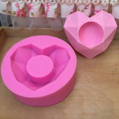 Heart Shaped Mold Silicone Mold for Cake Topper Fondant Flower Pot Decor