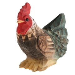 Handmade Chicken Farm Animal Figurine Home Ornament Decor Green Hen