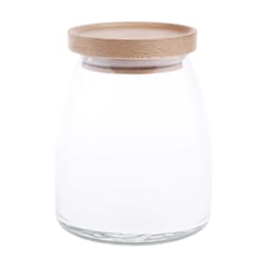 Food Storage Jar Canister with Beech Wooden Lid for Tea Coffee Spice