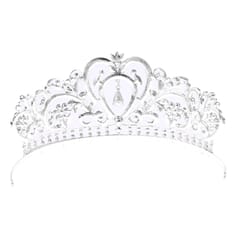 Bridal Wedding Baroque Crystal Rhinestone Crown Tiara Headwear Silver