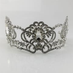 Baroque Rhinestone Gold Crown Tiara Wedding Pageant Hair Accessory