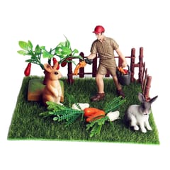 Fairy Garden Miniature Farm Dollhouse Cute Rabbits & Breeder Micro Landscape