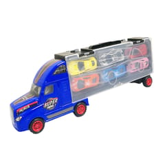 Diecast Alloy Container Transport Truck with 12 Car Vehicle Toy Sets