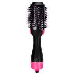 Hair Dryer Brush Hot Air Hair Brush Styler For Straightening Black Pink