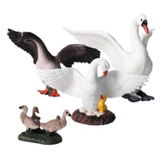 Collectible Animal Figurines Swan Miniatures Toy Home Ornaments Decors
