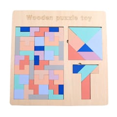 Colorful 3 in 1 Wood Tetris Tangram T-Puzzle Jigsaw Brain Teaser Toy Project