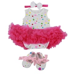 Colorful Dotted Dress Shoes Headband Set for 22''-23'' Reborn Baby Girl Doll
