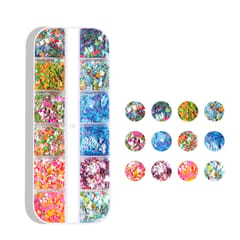 12 Grids Butterfly Glitter Nail Art Sequins Iridescent Multicolor