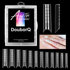 120Pcs C-Type Transparent Nail Tips With Scale Lengthen