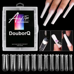 120Pcs Square Transparent Nail Tips With Scale Quick