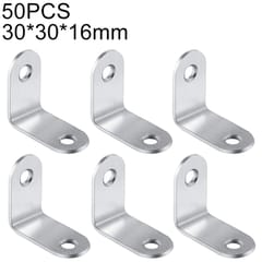 50 PCS Stainless Steel 90 Degree Angle Bracket,Corner Brace Joint Bracket Fastener Furniture Cabinet Screens Wall
