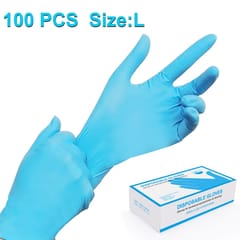 100 PCS Blue Disposable Butyronitrile Gloves Housework Supplies