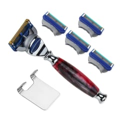 AD-5 4 In 1 Mens Shaving Kit 5 Layers Razor Replaceable Blades Shaving Brush Stand Set