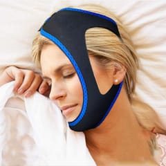 2 PCS Triangular Shackles with Chin Straps for Men and Women to Prevent Snoring (Blue)