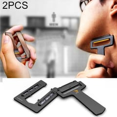 2 PCS Outdoor Ultra-portable Card Shaver Pocket Razor Safety Razor With Mirror & Blades
