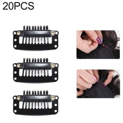 20 PCS 32mm 9-teeth Hair Extension Clips Snap Metal Clips With Silicone Back