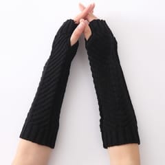 Knitted Wool Fishbone Texture Warm Cuffs Fingerless Arm Sleeves