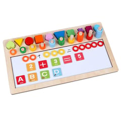 Children Wooden Learning Count Numbers Matching Drawing Board Education Math Toys