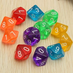 4 PCS Transparent Polyhedron Outdoor Bar Family Party Game Dice (Random Color Dlivery)