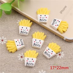 10 PCS French Fries Resin Children DIY Accessories, Size:1.7x2.2cm (Yellow)