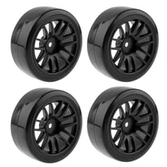 4 pcs 60mm Duroplast Slick Wheels for 1 / 10 R / C Drift Car (Black)