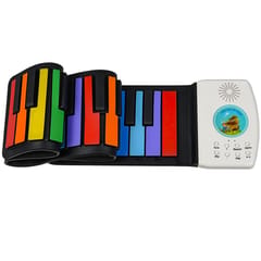 HUA008-49 49-Key Hand-Rolled Foldable Piano Children Color Piano (Color English)