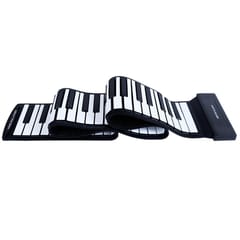 MIDI88 88-Key Hand-Rolled Foldable Piano Professional MIDI Soft Keyboard Simulated Practice Portable Electronic Piano (Black English)