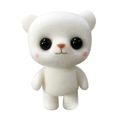 Little Cute PVC Flocking Animal Bear Dolls Creative Gift Kids Toy, Size: 5.5*3.8*6.3cm (White)