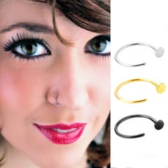 3pcs Stainless Steel Nose Ring Hoop Piercing Body Jewelry Multicolor