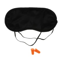 Inflatable Flight Neck Pillow Cushion with Eye Mask and Earplug Rose Red