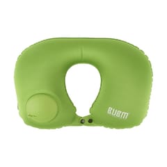 Inflatable Travel Pillow U Shaped Neck Pillow for Car Trains Airplane green