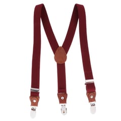 Suspenders Kids Adjustable Elastic Clip On Unisex Braces Red