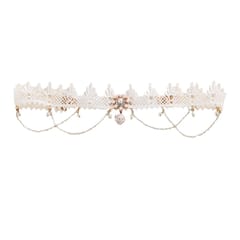Charm Lace Pearl Crown Hair Ribbon Forehead Chain Wedding Garment Accessory