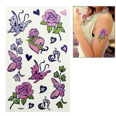 Beautiful Butterfly & Flower Pattern Waterproof Temporary Tattoo Stick