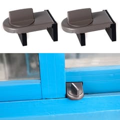 2 PCS Sliding Sash Stopper Cabinet Locks & Straps Doors Security Anti-theft Lock Window Door Baby Safety Lock
