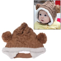 Knitted Wool Warm Hat / Christmas Hat for Baby (Brown)
