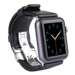 Kakapi for Apple Watch 42mm Double-buckle Genuine Cowhide Leather Watchband with Connector