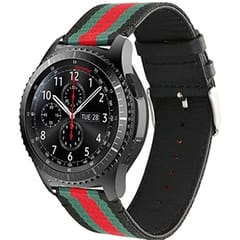 For Samsung Gear S3 Simple Fashion Nylon Genuine Leather Watchband
