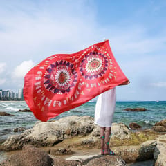 Summer Cotton and Linen Ethnic Travel Silk Scarf Sunscreen Big Shawl Ladies Beach Towel, Size:180 x 100cm