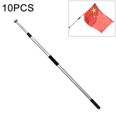 10 PCS 2M 2 Knots Multi-function Telescopic Stainless Steel Teaching Stick Guide Flagpole Signal Flag