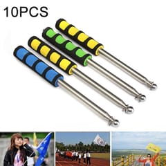 10 PCS 2M 9 Knots Multi-function Telescopic Stainless Steel Sponge Teaching Stick Guide Flagpole Signal Flag, Random Color Delivery